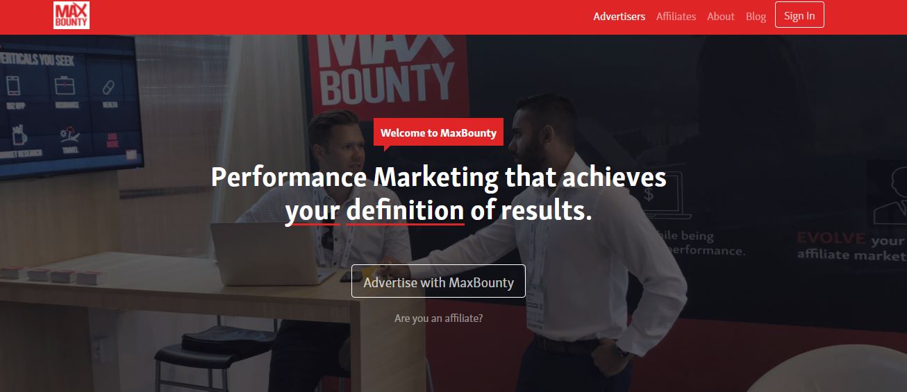 MaxBounty is the best CPA advertising network