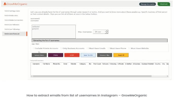 Extract Valid Email Lists From Instagram