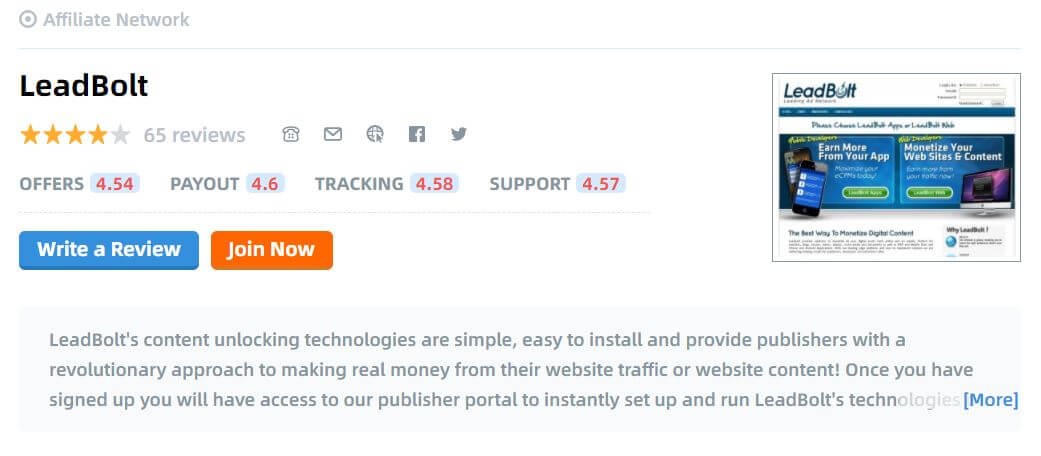 Leadbolt affiliate program